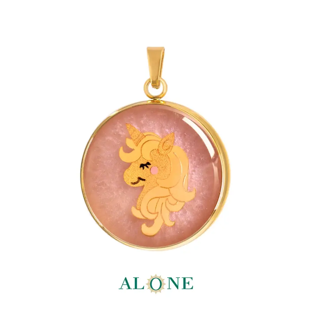 Unicorn Lilac Shell Pendant