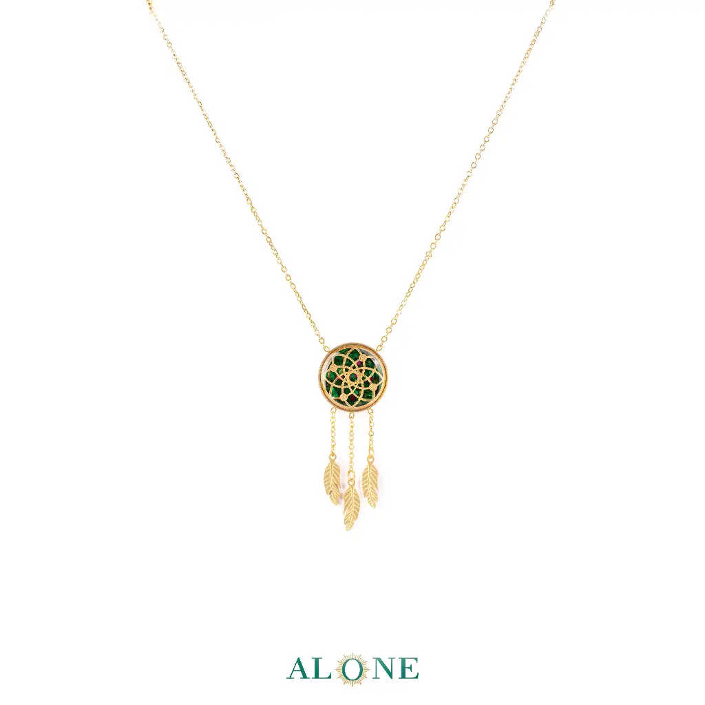 Dreamcatcher Green Tiger Pendant 