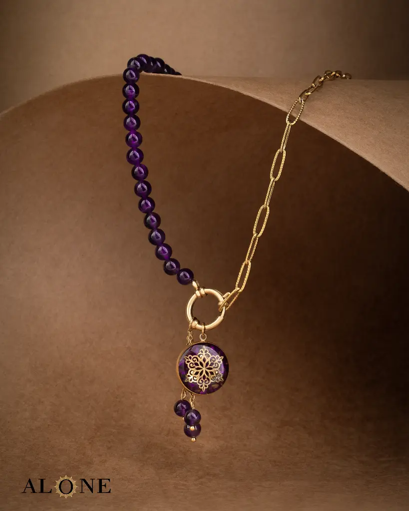 Helia Purple Tiger Eye Necklace