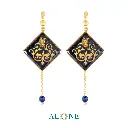 Euphoria Navy Tiger Eye Earrings 