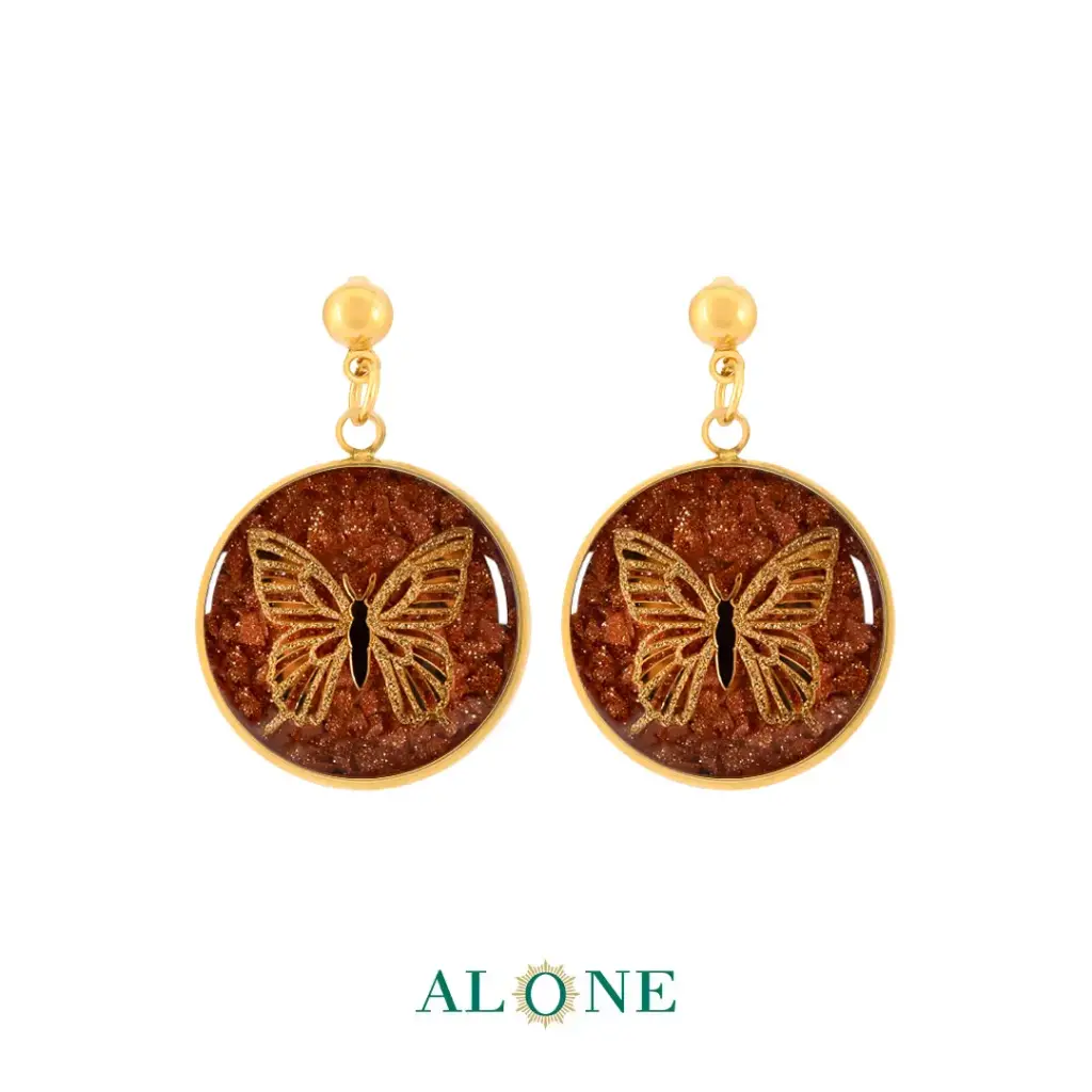 Butterfly Goldstone Earrings  