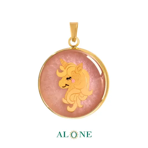 [P04155039001A] Unicorn Lilac Shell Pendant