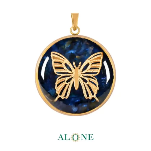 [P04180008001A] Butterfly Navy Tiger Pendant  