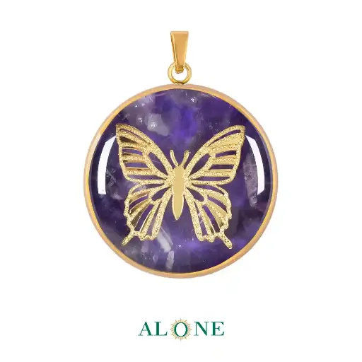 [P04180004001A] Butterfly Amethyst Pendant  
