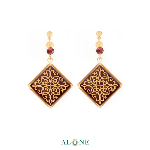 [P06089020005A] Bergamot Garnet Earrings 