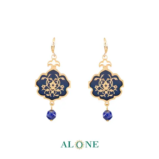 [P06170031006A] Luna Grace Navy Earrings 