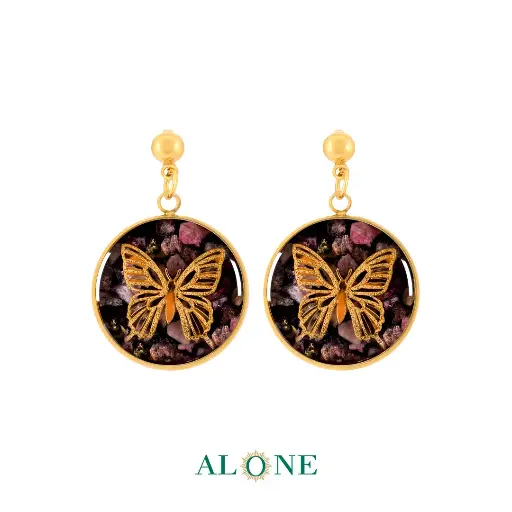 [P06180010001A] Butterfly Tourmaline Earrings 