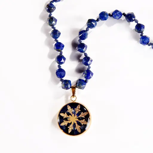 [P04015021001A] Slim Lapis Lazuli Necklace 