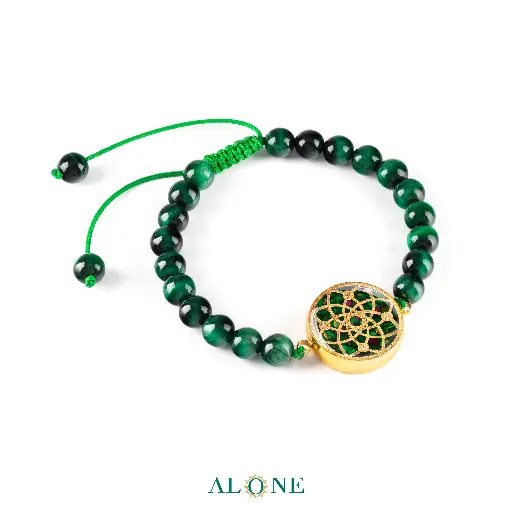 [P05034007001A] Dreamcatcher Green Tiger Eye Bracelet 