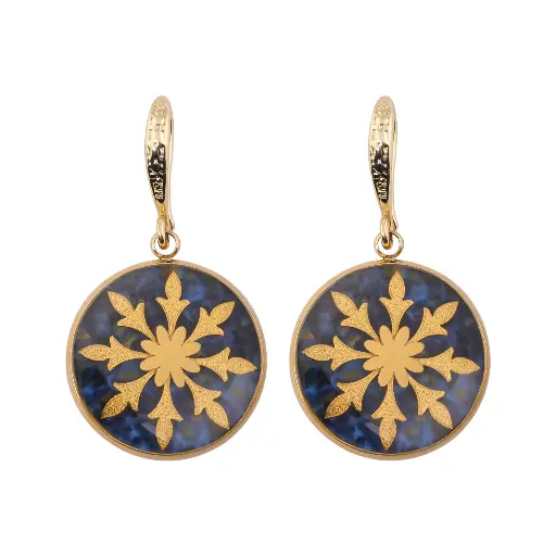 [P06015021001A]  Slim Lapis Lazuli Earrings 